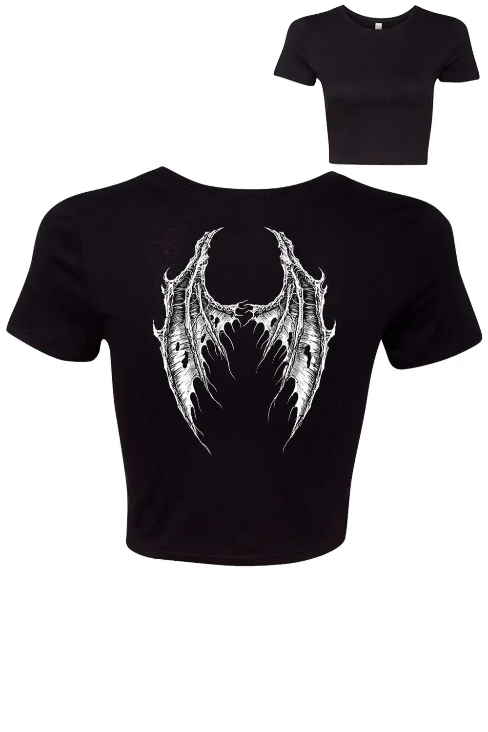Broken Batwings Crop Top - Blank Front