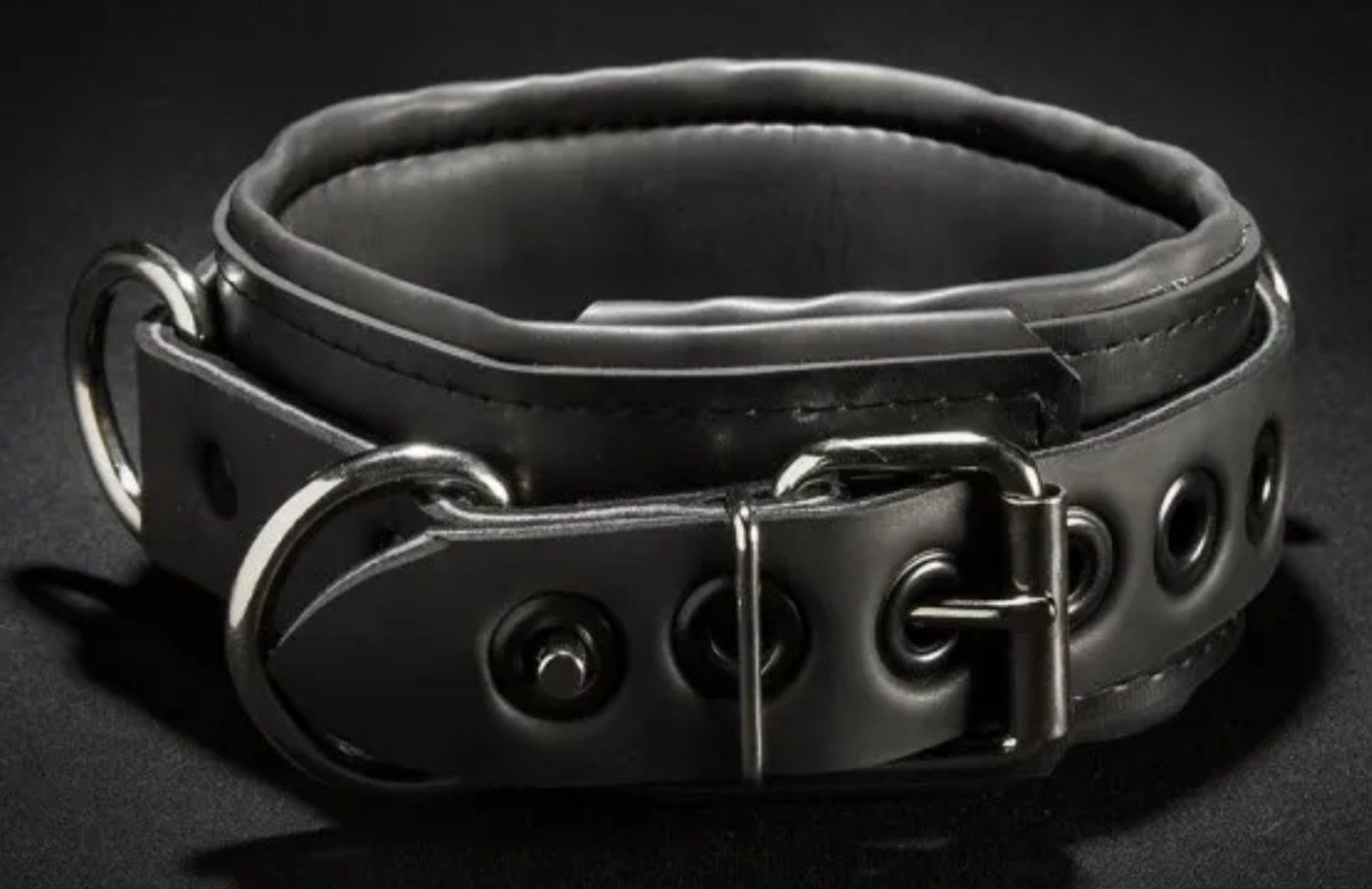 Mr. S Leather - Neoprene Locking Bondage Collar - Black