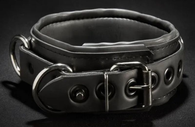 Mr. S Leather - Neoprene Locking Bondage Collar - Black
