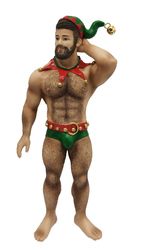 Santa's Helper Cub Bear - Poke the Bear Ornament