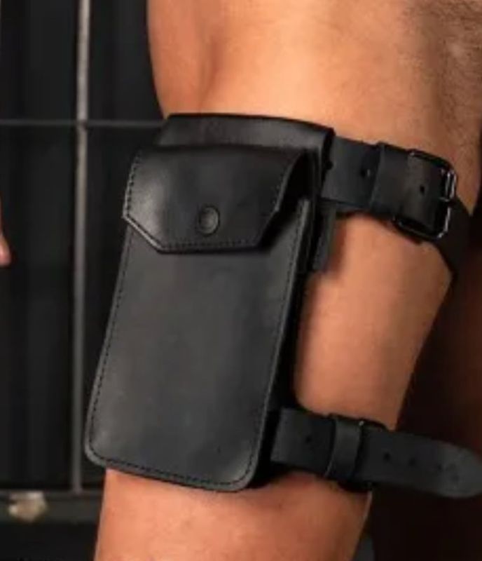 Mr. S Leather - Leather Dark Room Leg Harness - Black - One Size