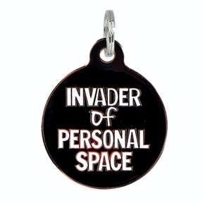 Invader of Personal Space- Round Charm- Blk/Wht