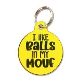 I Like Balls in my Mouf- Round Charm- Yellow