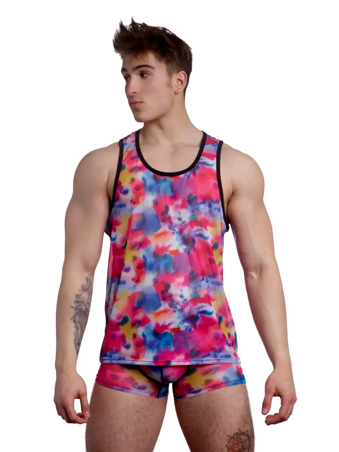 Neon Powder Mesh Tank