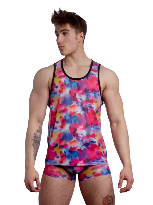 Neon Powder Mesh Tank
