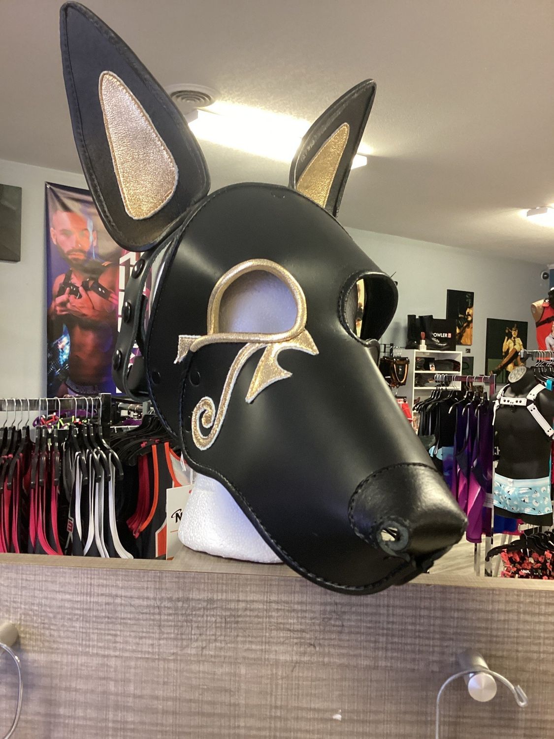 Custom Leather Hoods - Anubis - Blk/Gld - No Cowl