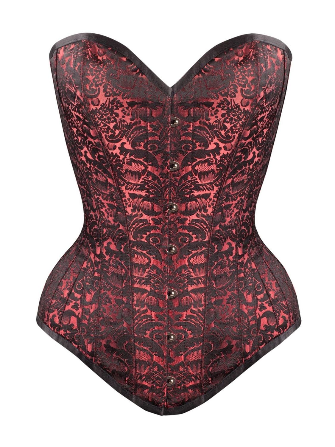 Red LL Brocade Corset w/ Hip Gores 40in/43-44in