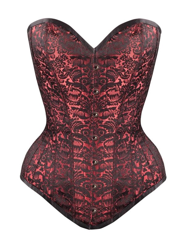 Red LL Brocade Corset w/ Hip Gores 40in/43-44in