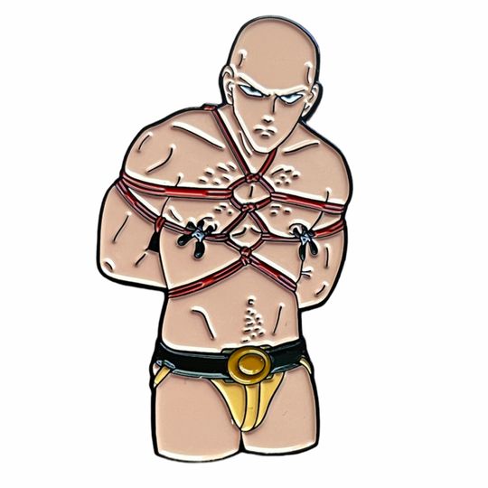 Caped Baldy Enamel Pin