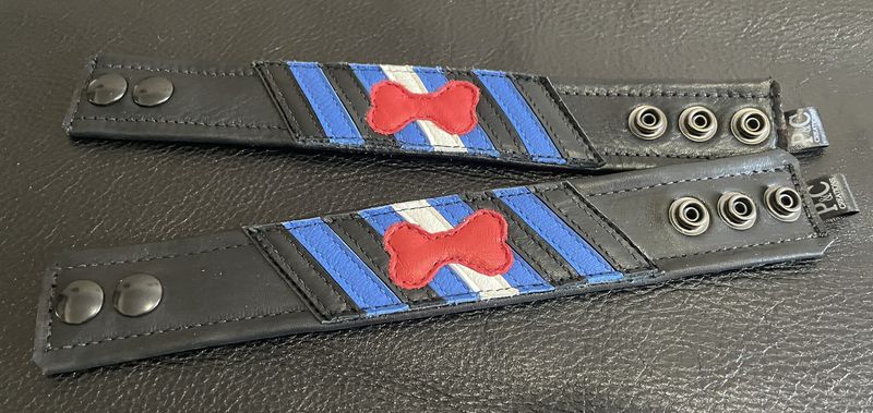 P&amp;C Leather Wrist Bands - Flag Series
