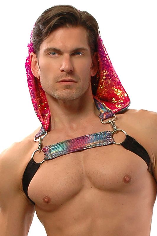 "Whoreness" Sequin Hooded Harness 