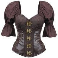 Steampunk Inspired Overbust with Short Flounce Sleeve