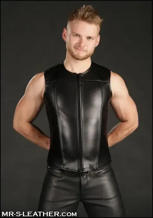 Mr. S Leather - Leather Zip Front Vest