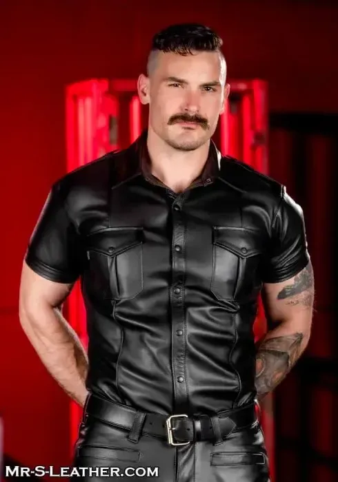 Mr. S Leather - Classic Leather Uniform Shirt