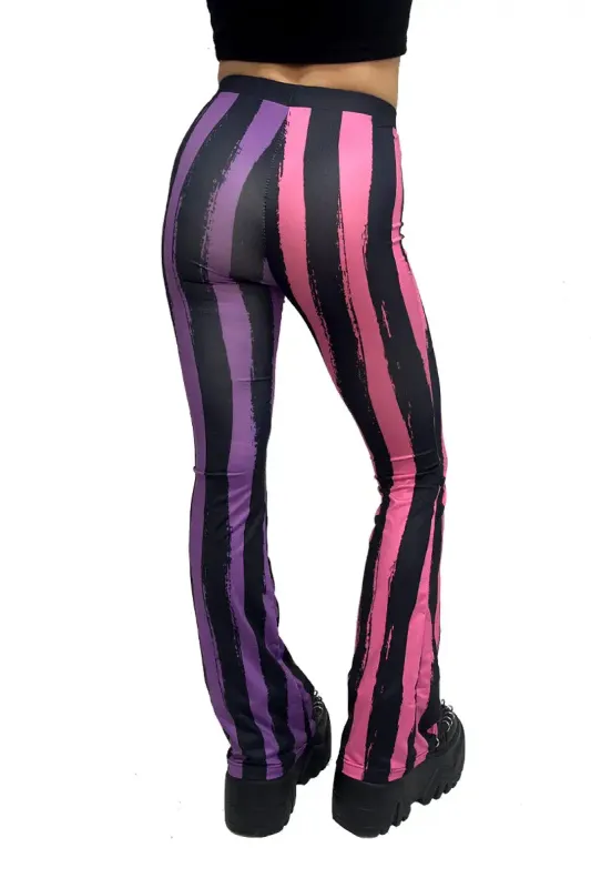 Sweet Spooks Pastel Goth Striped Flares