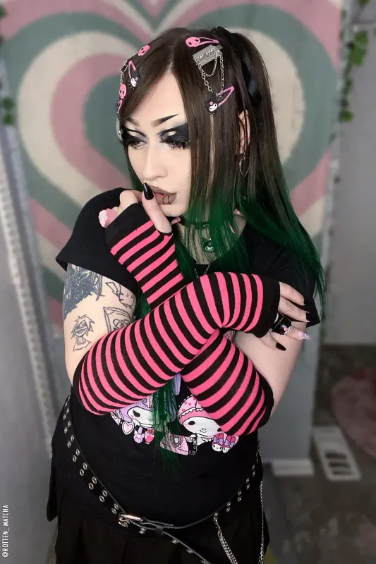 Emo Striped Arm Warmers