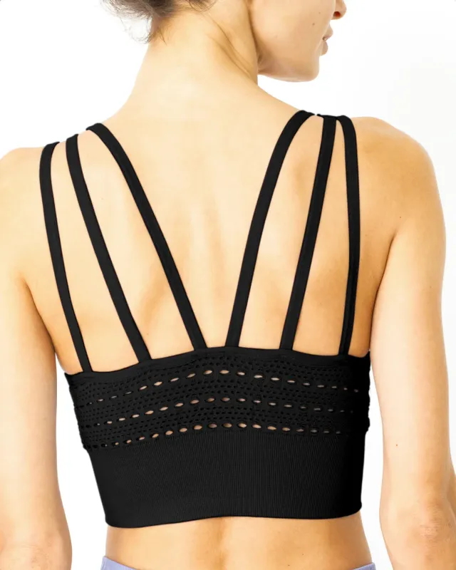 Mesh Seamless Bra with Cutouts