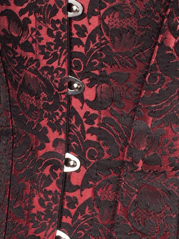 Red LL Brocade Corset w/ Hip Gores 40in/43-44in