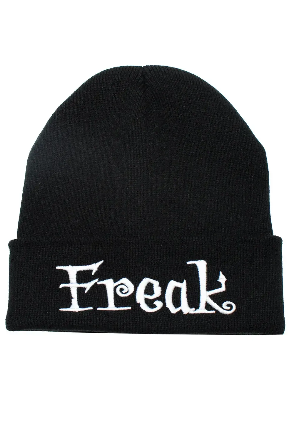 &quot;FREAK&quot; Beanie Skull Cap- BLK/WHT