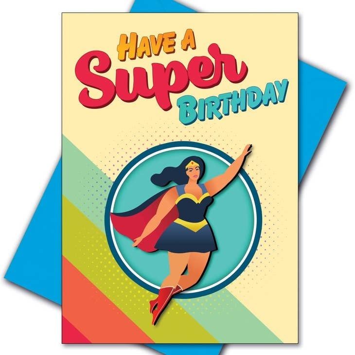 Super Woman, Girl Power Birthday Card (Gay, Queer, Lesbian)