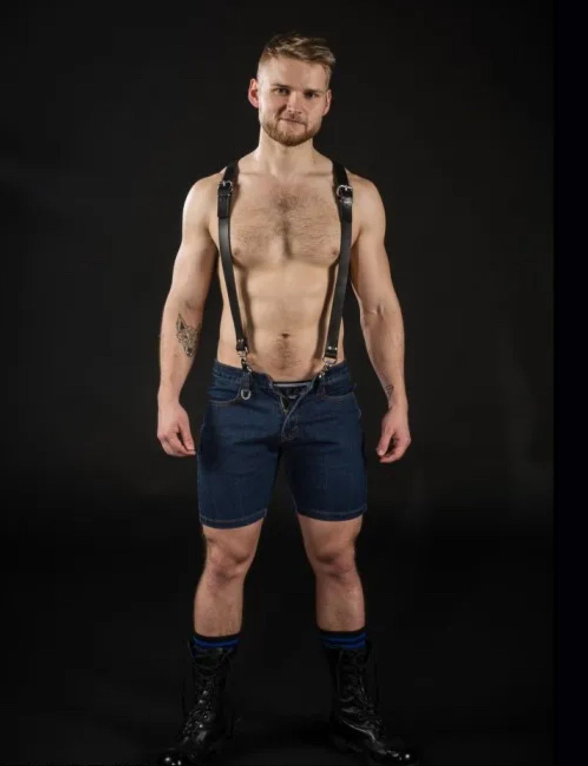 Mr. S Leather - Leather Double Duty Suspenders - Black - One Size