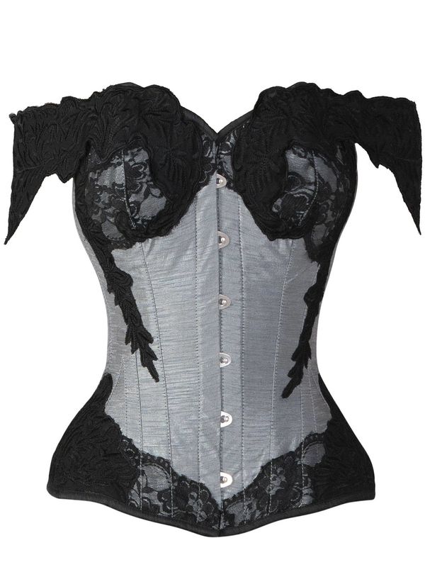 Corset Story- Longline Corset with Cap Sleeve- GRY- SIZE 34IN/ 37-38IN