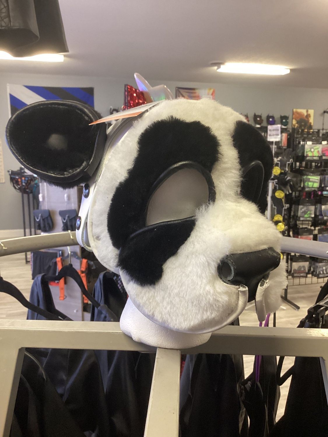 Custom Leather Hoods Wht/Blk/Panda Panda Bear