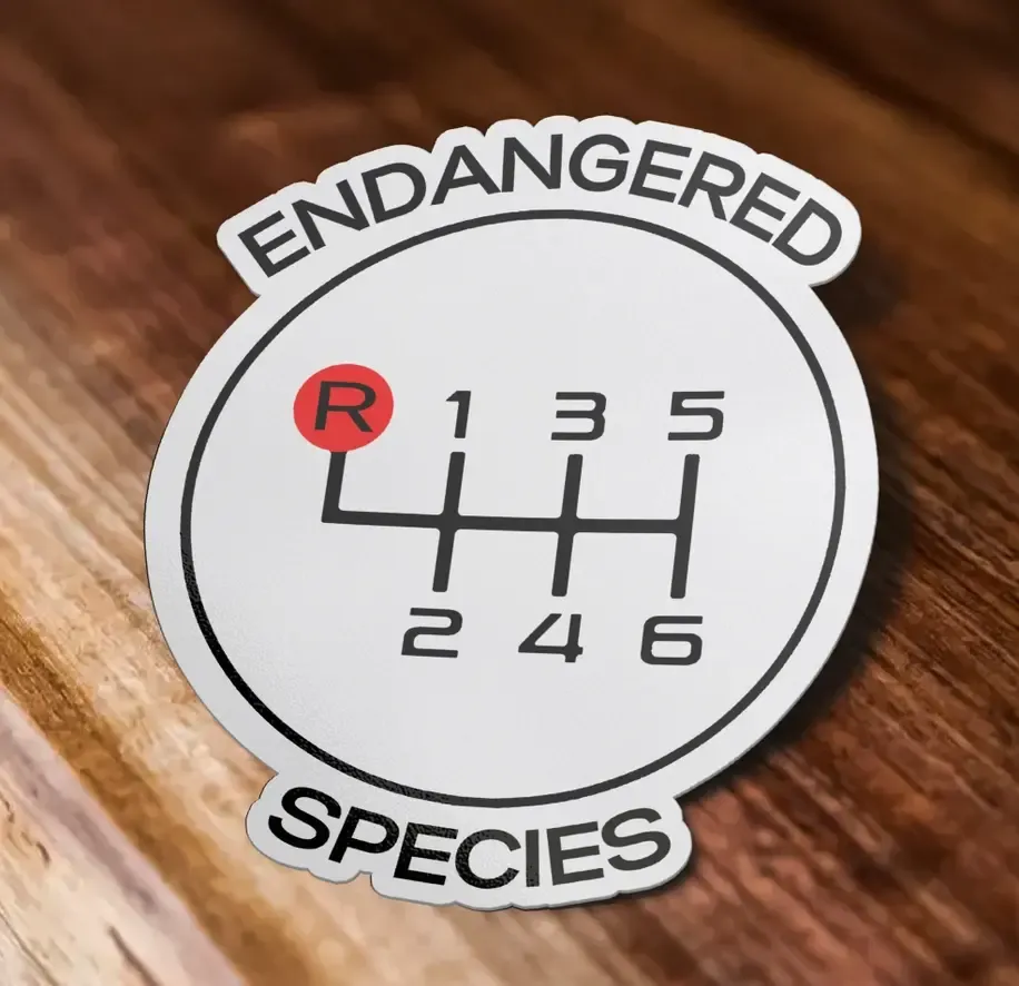 Endangered Species Six Speed Manual Car Sticker