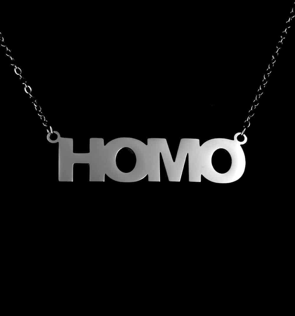&quot;Homo&quot; Silver  Necklace