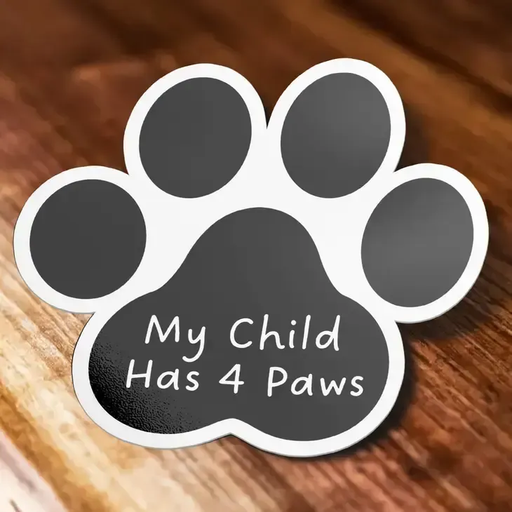 My Child Has Four Paws Dog Paw Sticker