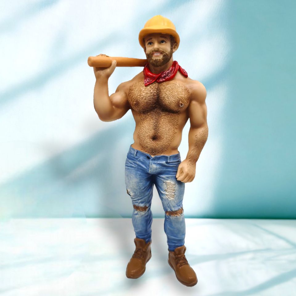 Construction  Bear - Poke the Bear Ornament