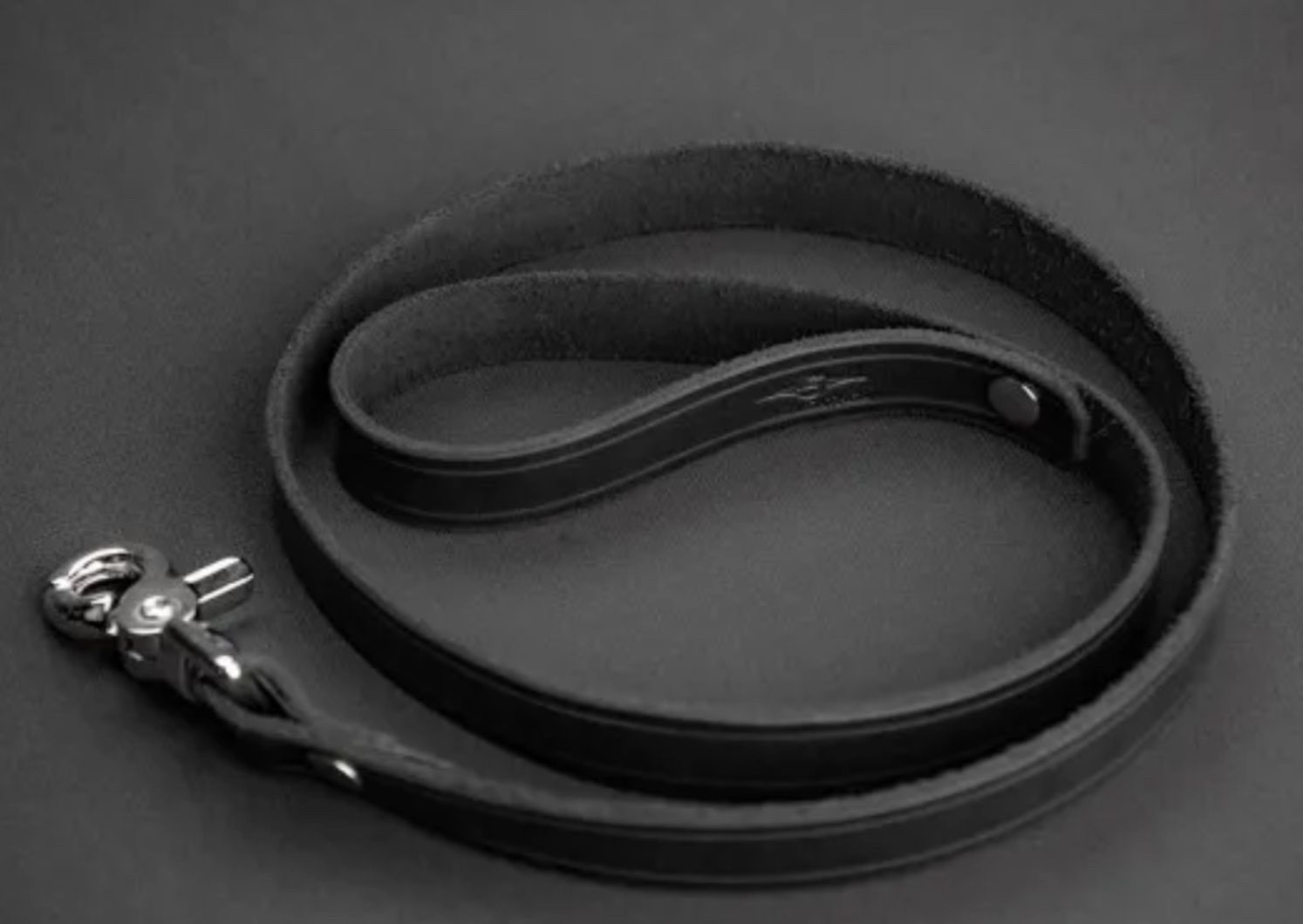 Mr. S Leather - All-Leather Leash - Black - 32&quot;