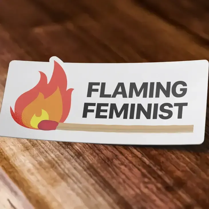 Flaming Feminist Women&#39;s Rights Sticker
