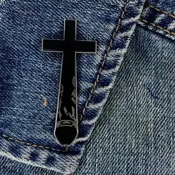 Crucifux Enamel Pin