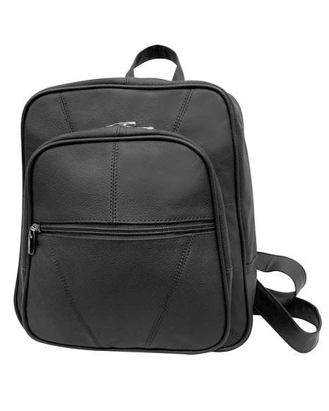 Cowhide Leather Backpack - BLACK
