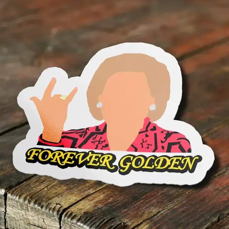 Betty White Sticker, &quot;Forever Golden&quot;