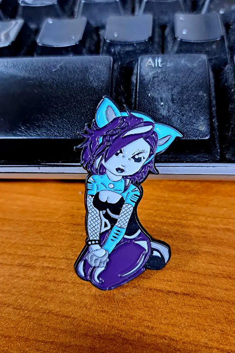 Cyber Kitty Enamel Pin