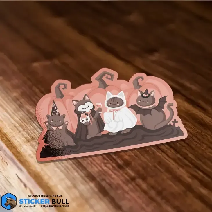 Cute Halloween Cats Sticker