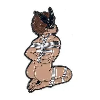 Rope Bunny Jackie Enamel Pin