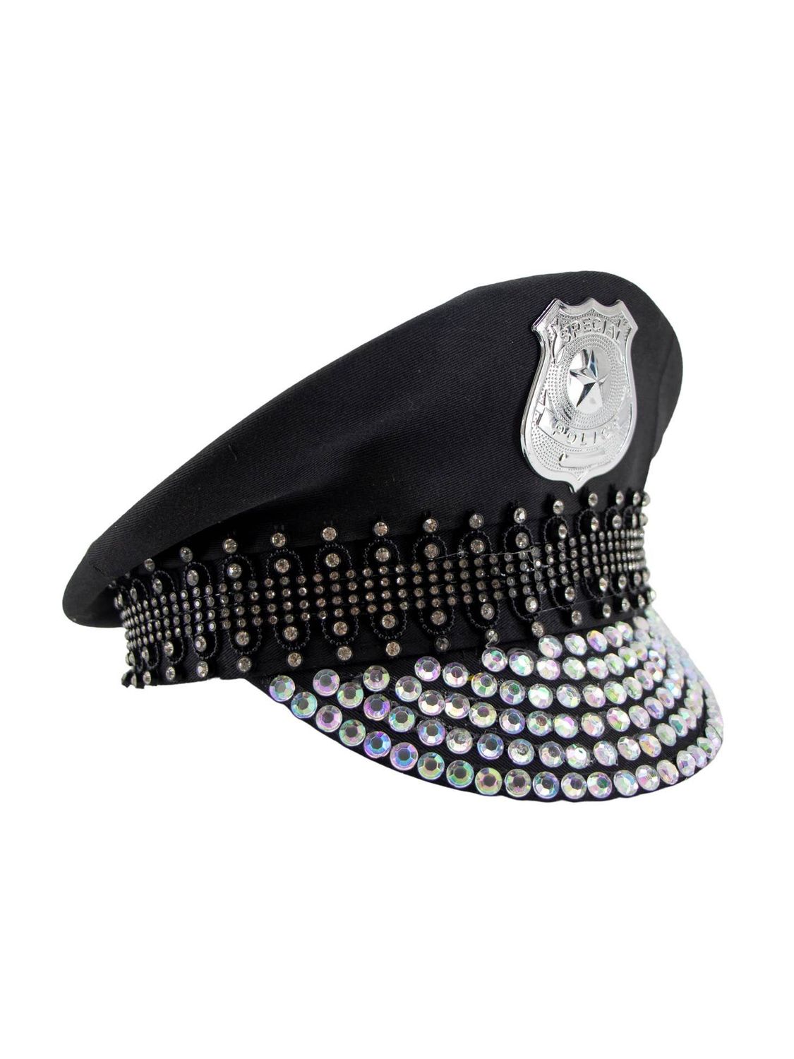 Diamond Police Hat - Black