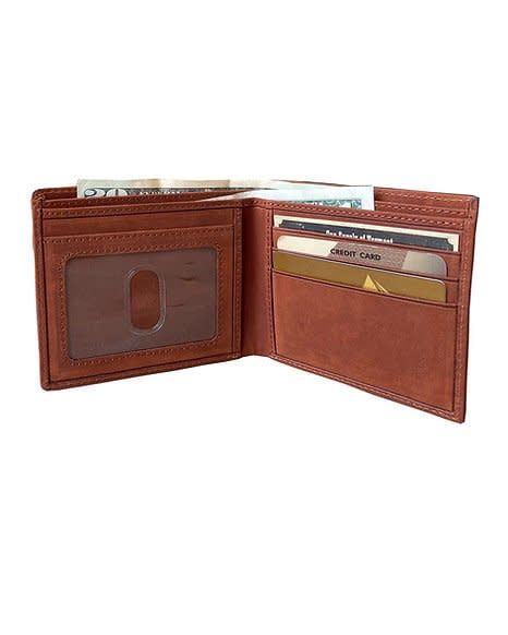 Top Vintage Cowhide Bifold - BROWN