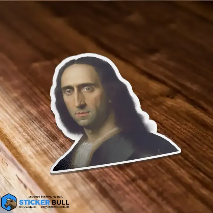 Mona Lisa Nicolas Cage &quot;Mona Cage&quot; Meme Sticker
