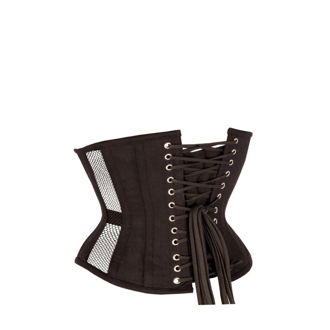 Black Mesh Waspie Underbust, Color: Black, Size/Nat Waist: 22in/25-26inW