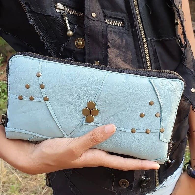 Clutch- Women&#39;s Multi Purpose Purse, Color: Baby Blue