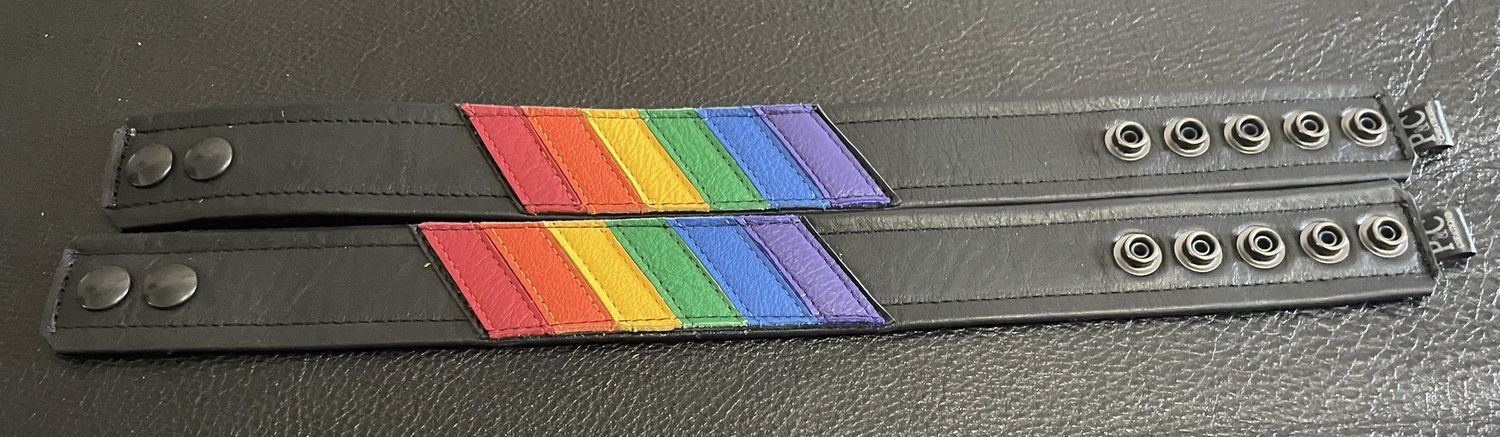 Leather Arm Bands - Flag Series, Add Ons: Rainbow