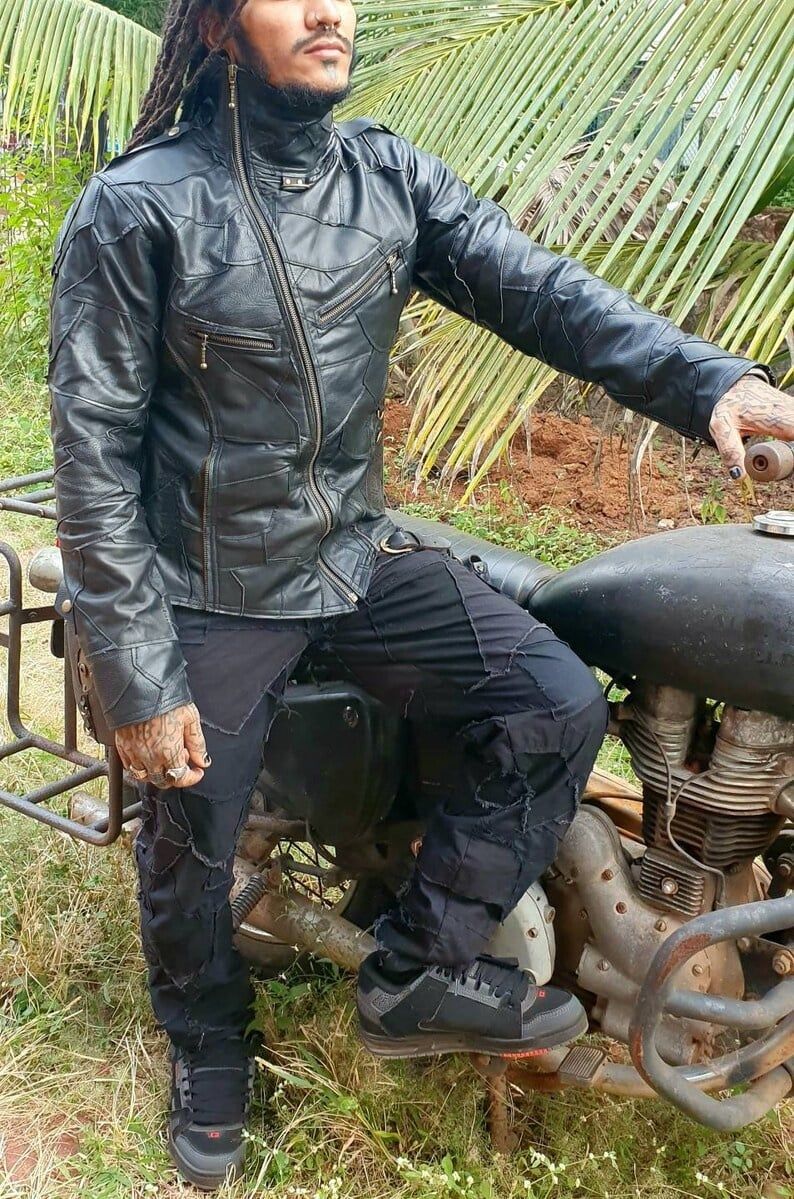 Butcher Apparel Skin Crawler Fitted Leather Jacket, Color: Black, Size: MED