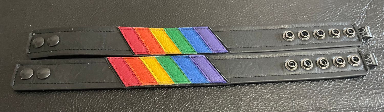 Leather Arm Bands - Flag Series, Add Ons: Rainbow
