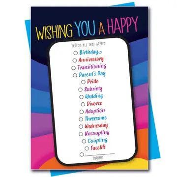 Queer Checkbox Greeting Card (Gay, LGBTQ)