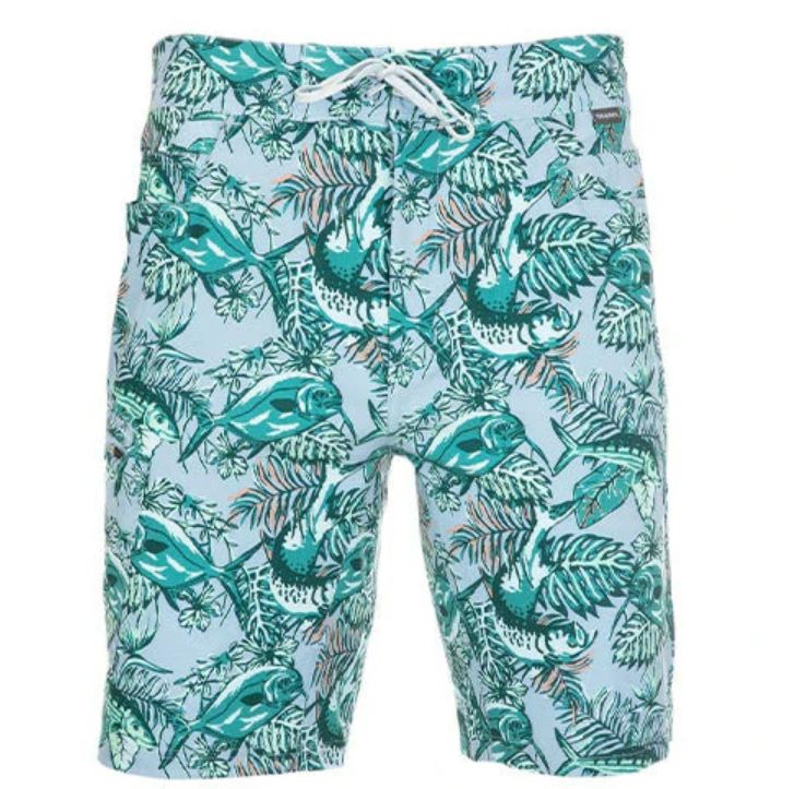 Simms Men&#39;s Seamount Board Shorts , Color: Slamdown Steel Blue, Size: 30&quot; Waist