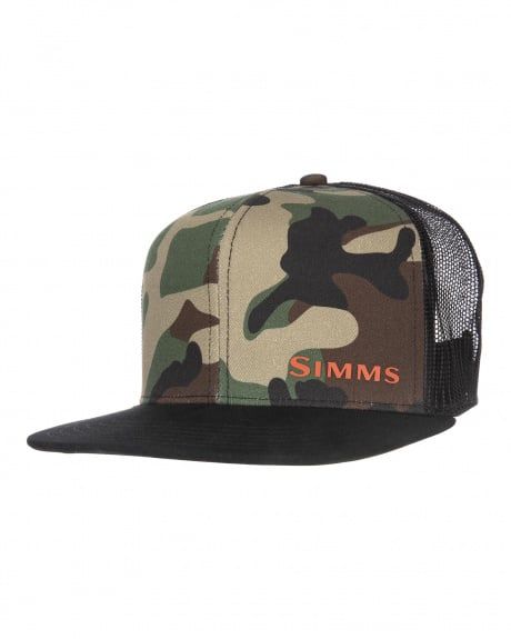 Simms CX Flat Brim Cap, Color: Woodland Camo